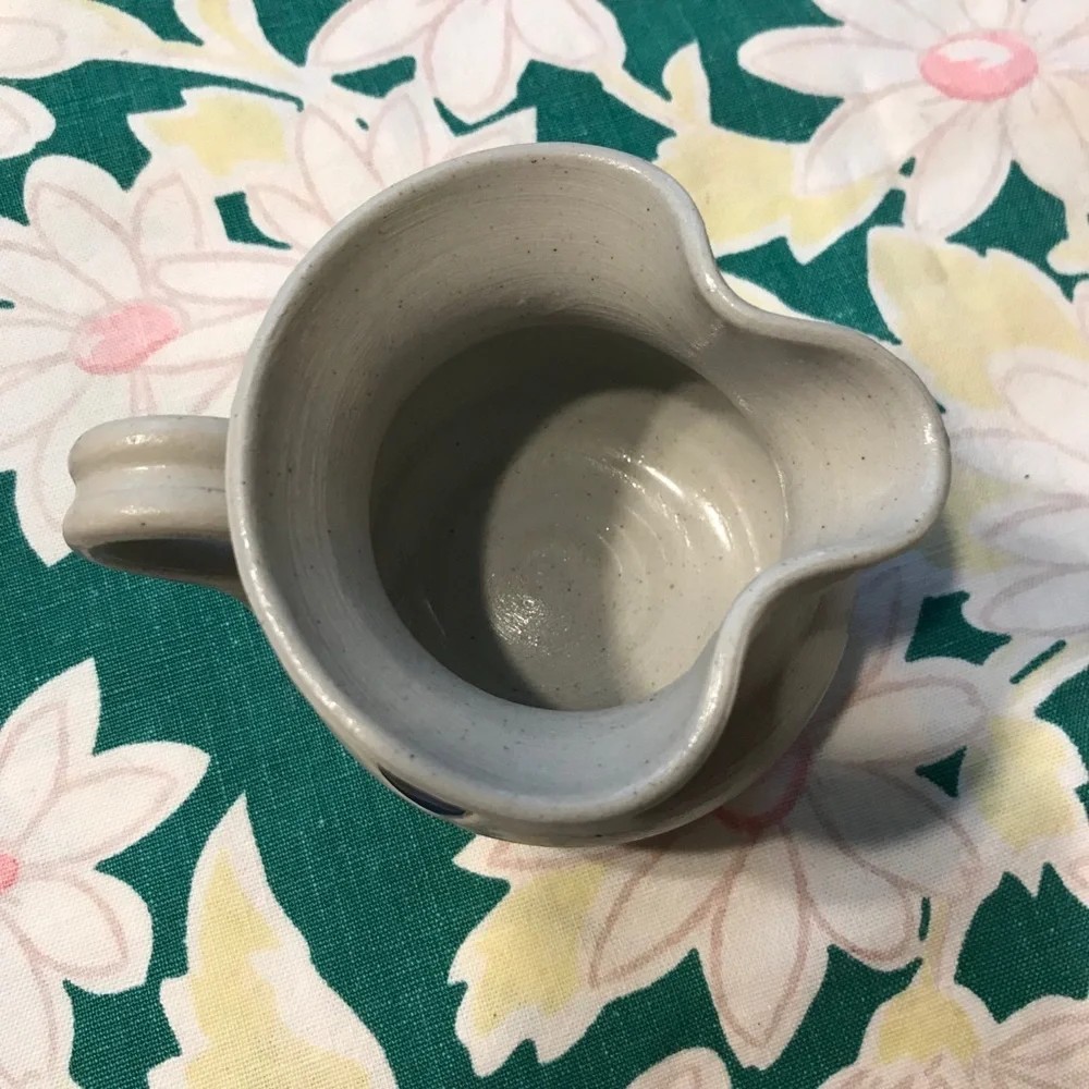 Williamsburg Pottery Creamer Clay Blue farmhouse taupe pitcher
